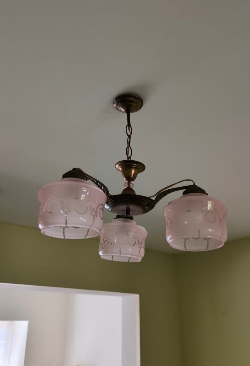 Franse Art Deco hanglamp uit de jaren 20/30, Ophalen