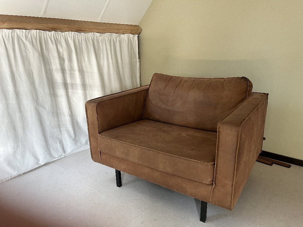 Grote fauteuil relax stoel loveseat zachte stof, Huis en Inrichting, Fauteuils, Ophalen, 100 tot 125 cm, Zo goed als nieuw, 75 tot 100 cm