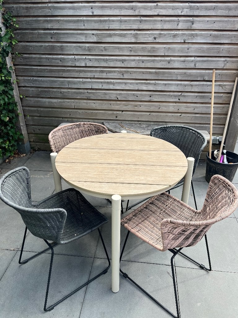 Gebruikte WOOOD Wing Tuinstoelen - Set van 4, Ophalen, Gebruikt, Rotan