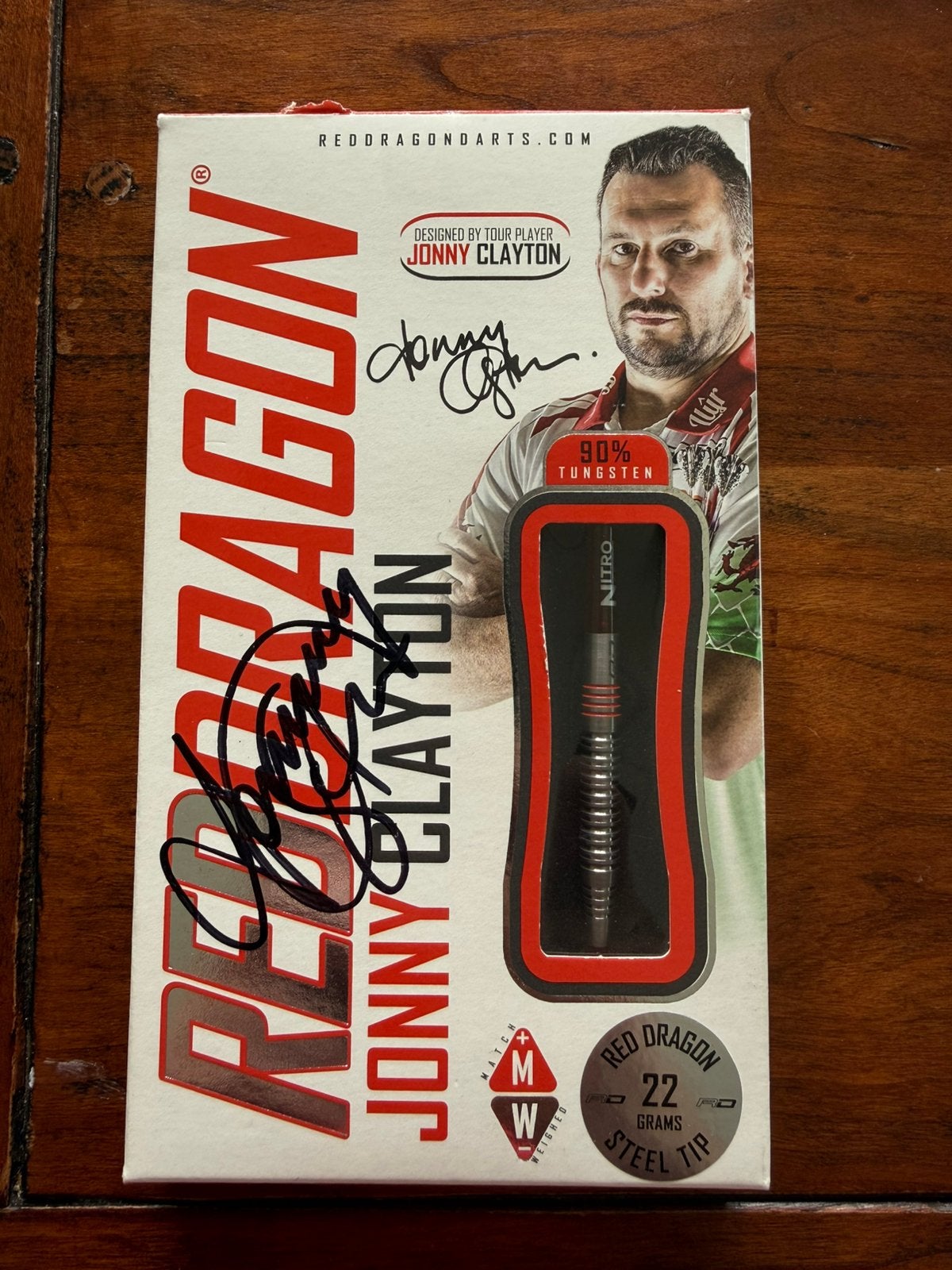 Red Dragon Jonny Clayton Darts 22g - Gesigneerd, Sport en Fitness, Darts, Ophalen of Verzenden, Nieuw, Pijlen
