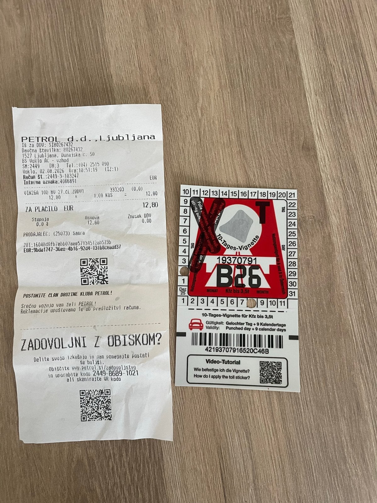 Vignet Oostenrijk, Tickets en Kaartjes