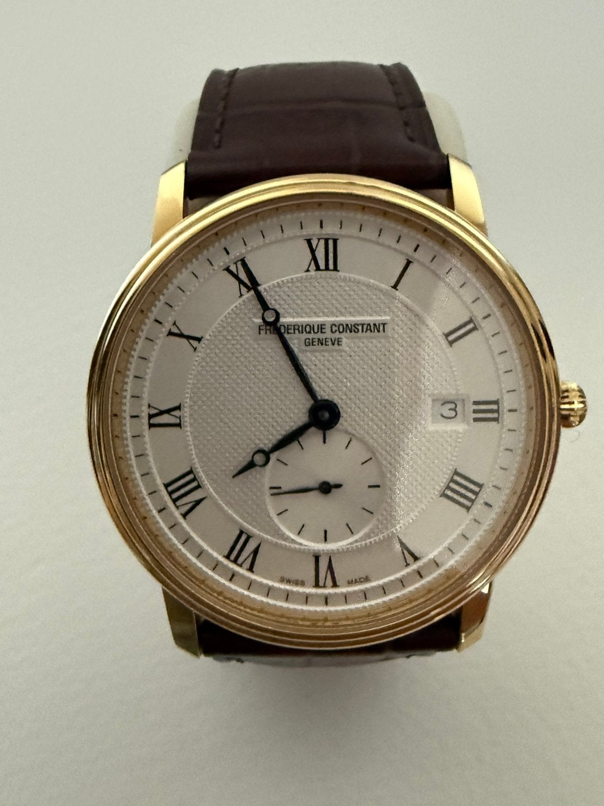 Prachtig gouden Frederique Constant Geneve horloge, Overige merken, Staal, Polshorloge, 1960 of later