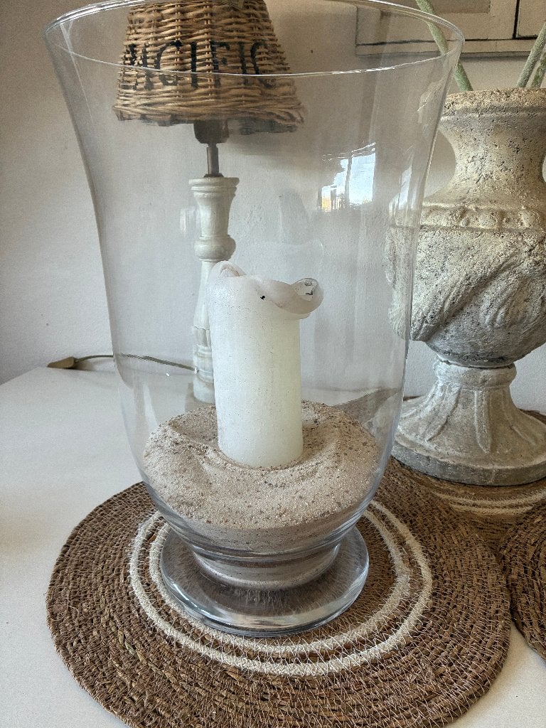 Groot windlicht van glas, Ophalen, Windlicht, 40 cm, Glas