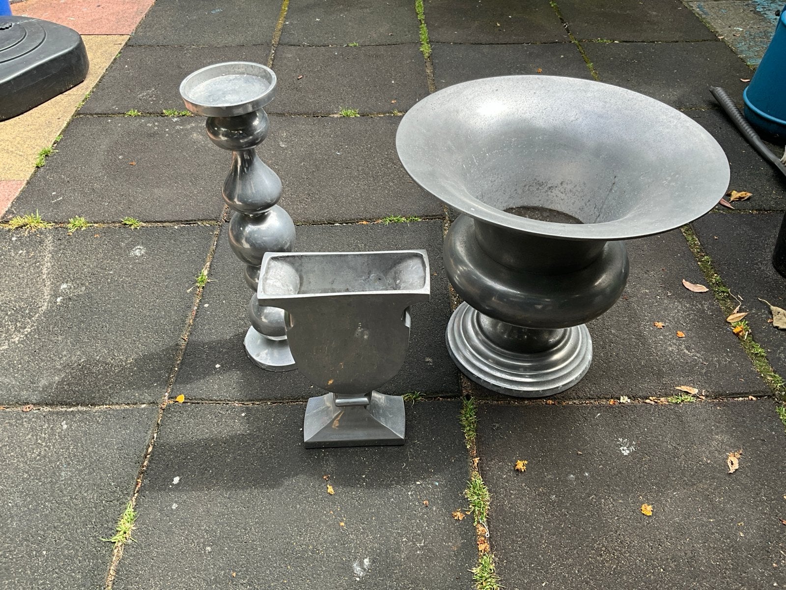 Decoratieve aluminium vazen en kandelaar set, Ophalen of Verzenden