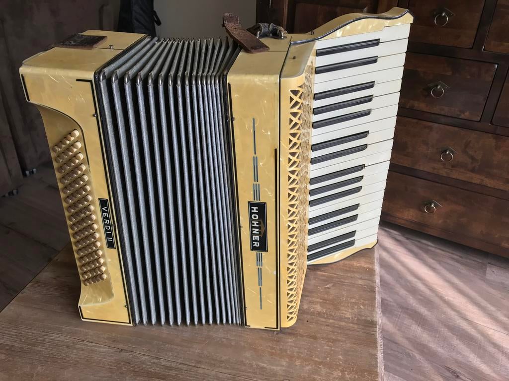 Hohner Verdi II Accordeon met koffer, Muziek en Instrumenten, Accordeons, Gebruikt, Overige formaten, Met koffer, Hohner
