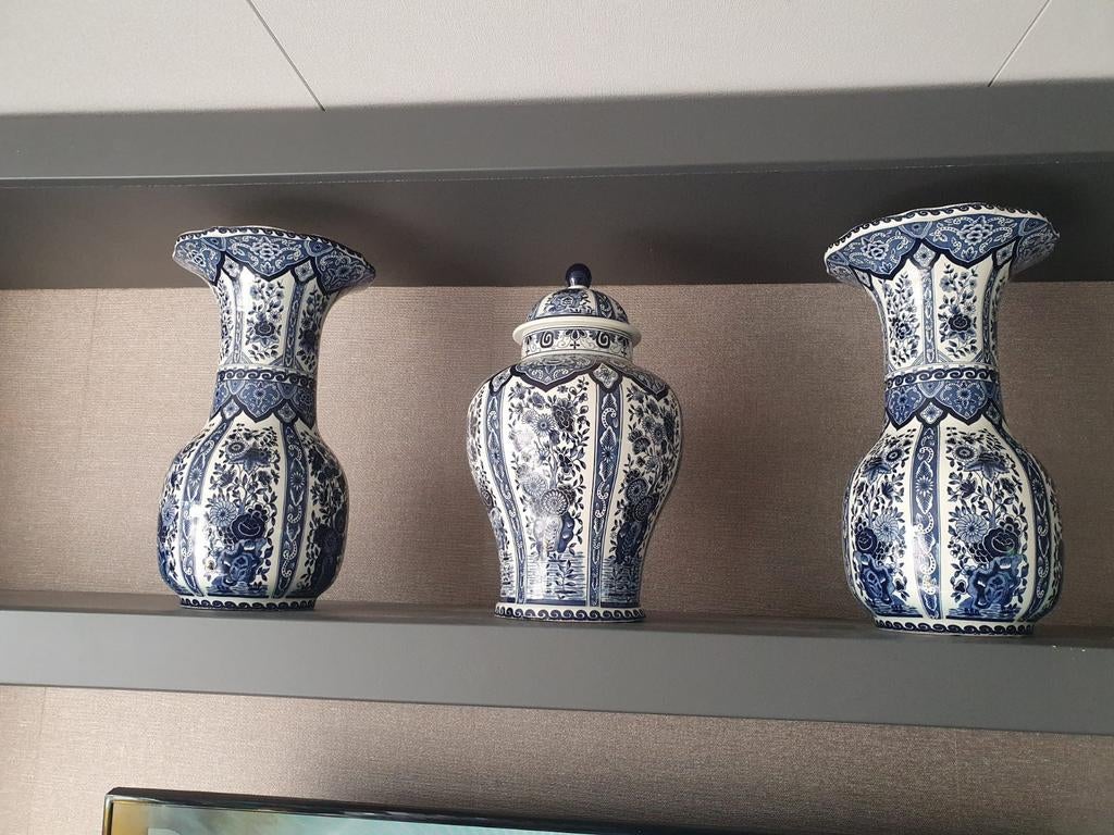 Prachtig Delftsblauw Kaststel - 3-delig, Antiek en Kunst, Antiek | Vazen, Ophalen of Verzenden