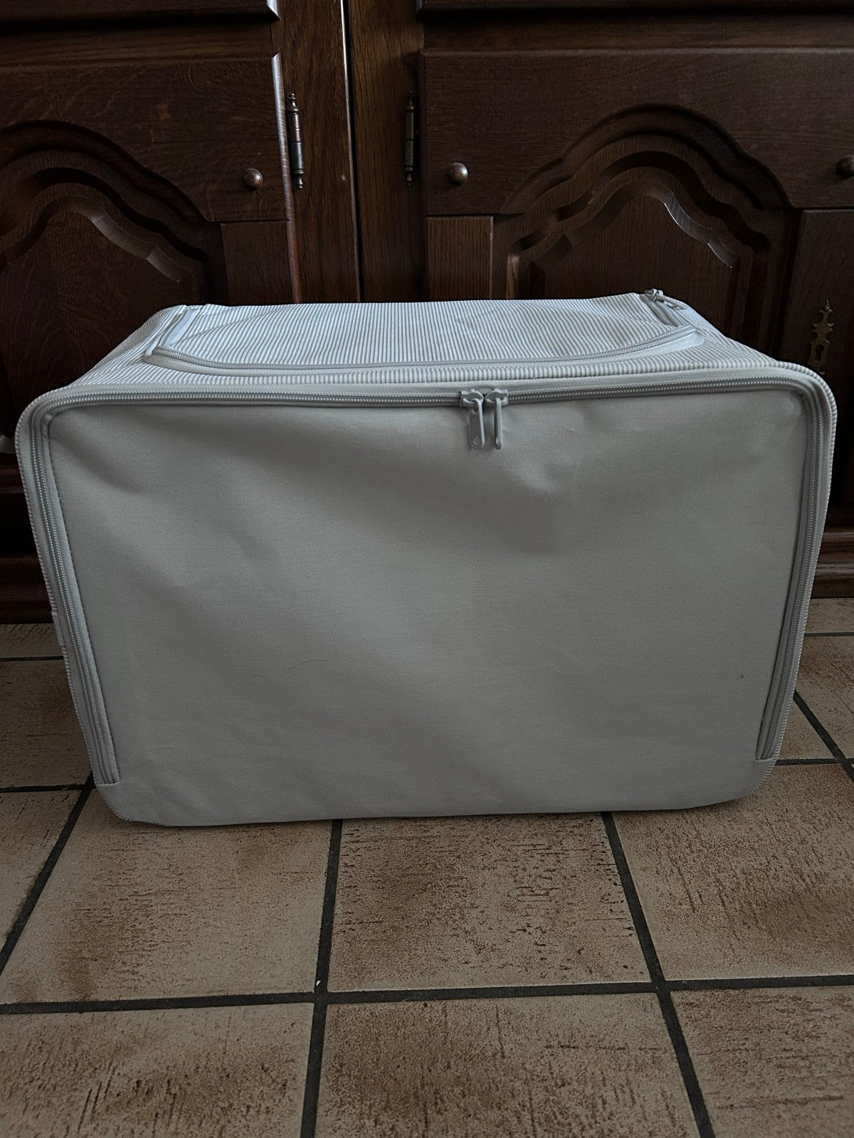 IKEA HEMMAFIXARE Opbergtas - Wit/Grijs Gestreepte Stof, Ophalen of Verzenden, Zo goed als nieuw, Meerkleurig, Textiel