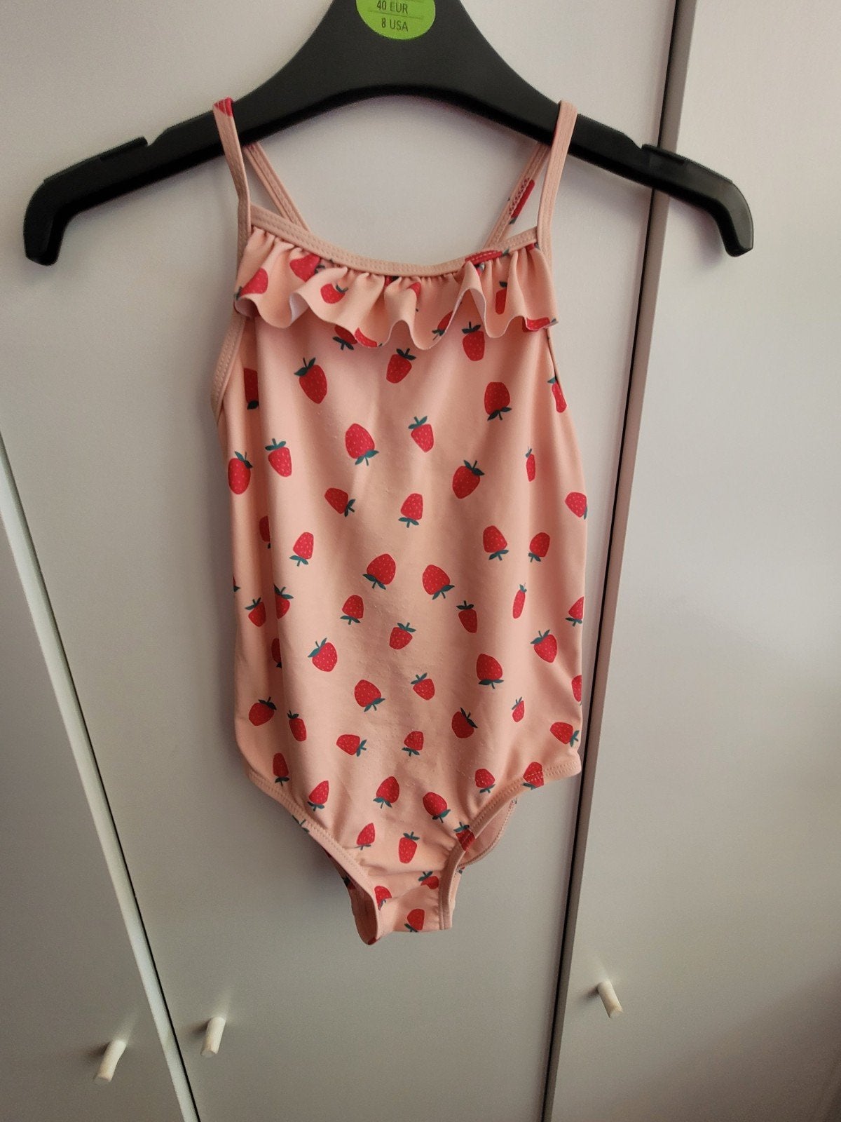 Hema Badpak Roze met Aardbeienprint Maat 122/128, Gebruikt, Meisje, Badpak, Hema