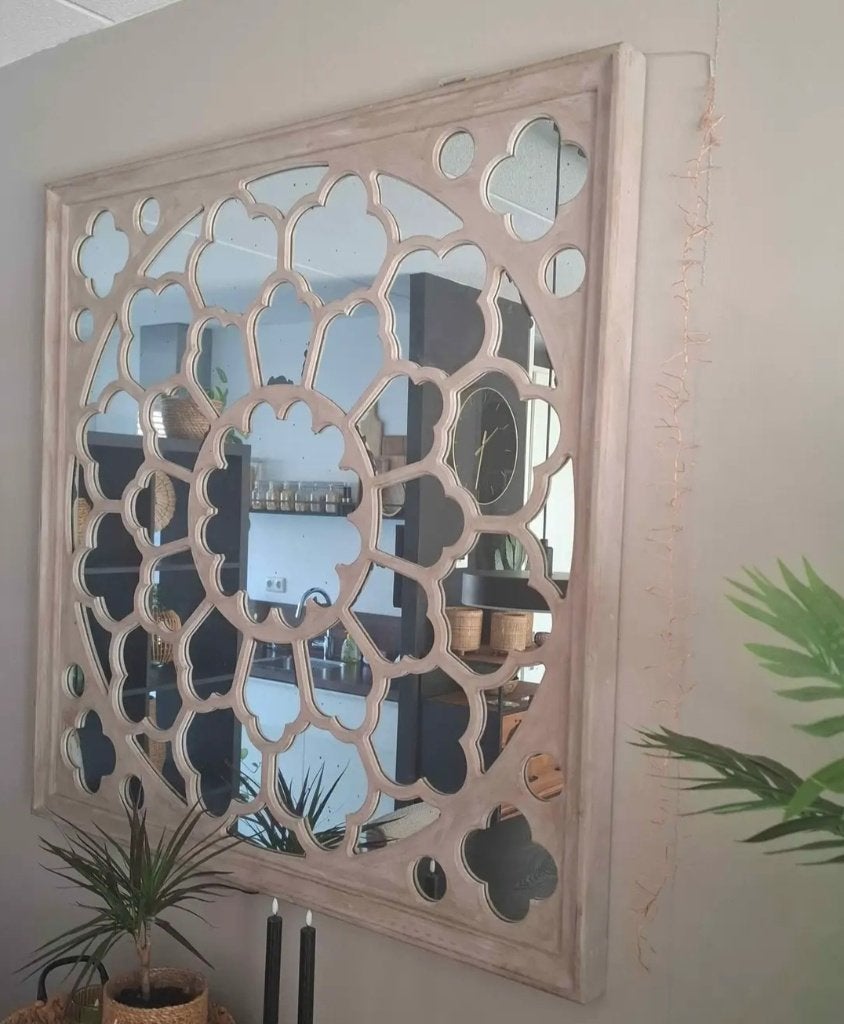 Spiegel, Huis en Inrichting, Ophalen, 100 tot 150 cm, Vierkant, Zo goed als nieuw