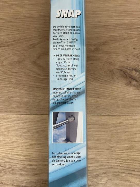 SNAP RVS Barrière-stang - Beveiliging Raam, Ophalen, Nieuw