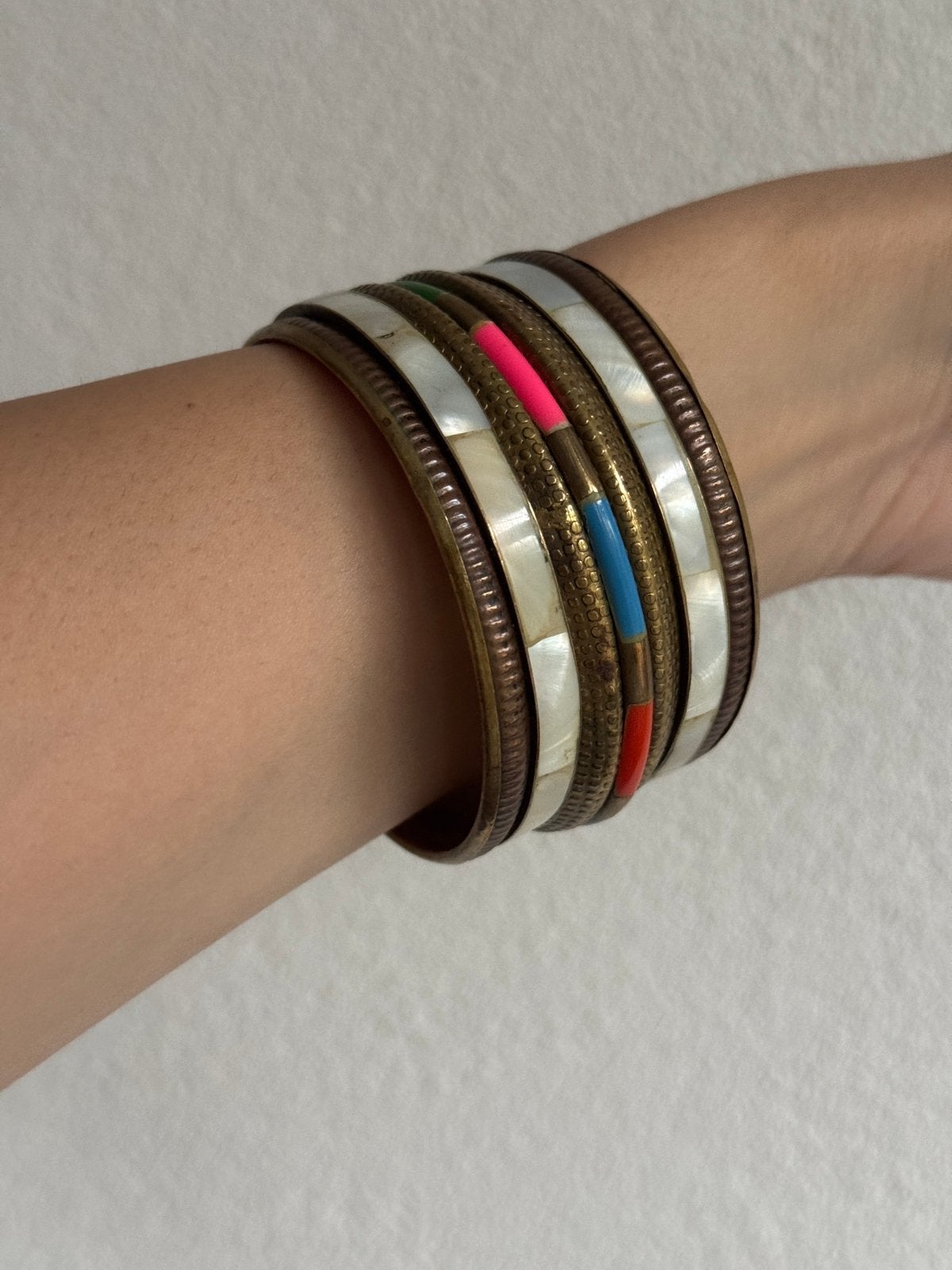 Vintage Y2K boho stijl bangle armband met kralen, Vintage, Overige materialen, Vintage, Vintage