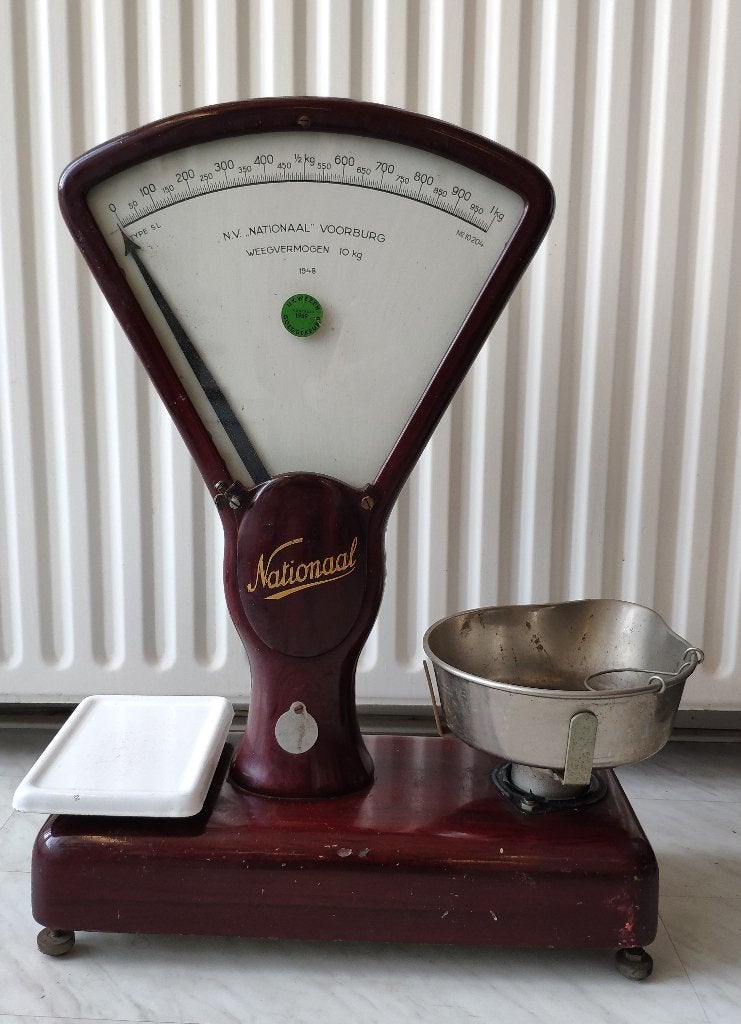 Nationaal antieke weegschaal Type SL 1948 tot 10 Kg Voorburg, Antiek en Kunst, Ophalen