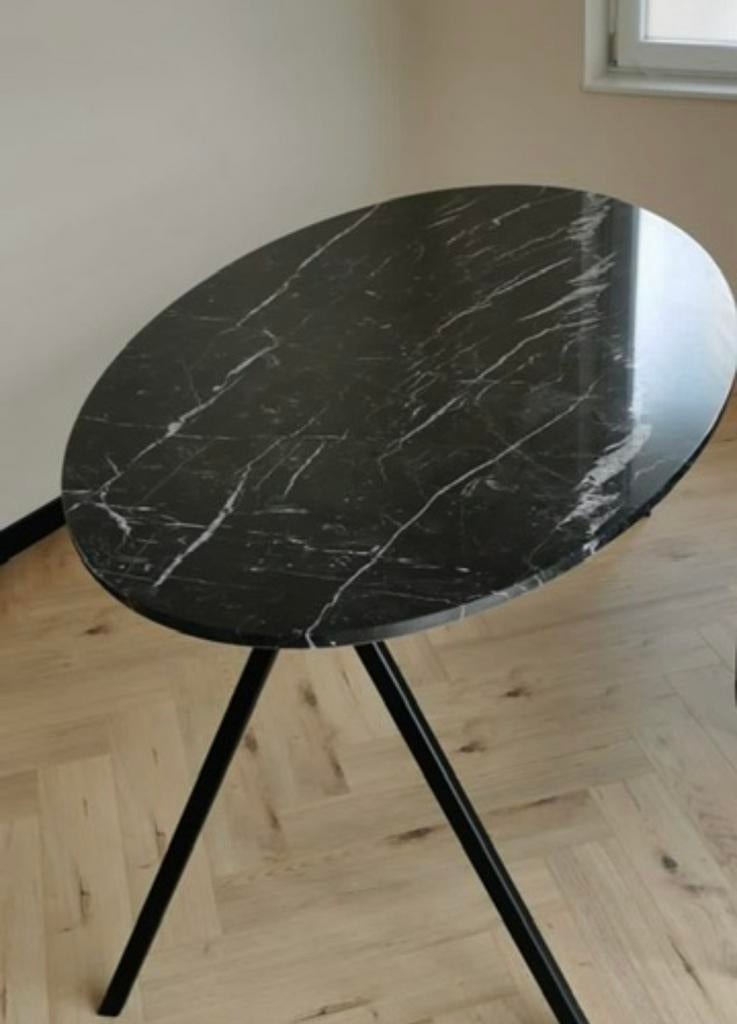 Marmeren eettafel ovaal, Huis en Inrichting, Ophalen of Verzenden, Zo goed als nieuw, 75 cm of meer, 60 cm of meer