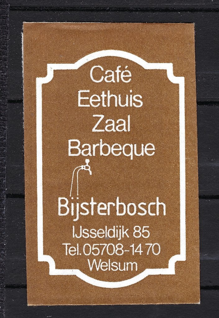 102 Welsum cafe eethuis BIJSTERBOSCH, Ophalen of Verzenden, Nederland