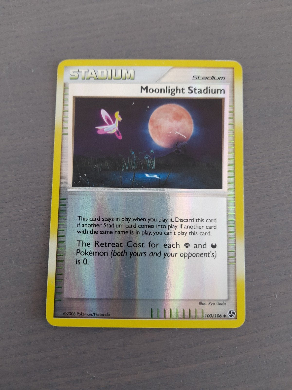 Great encounters 100/106 moonlight stadium reverse, Ophalen of Verzenden, Gebruikt, Losse kaart, Foil
