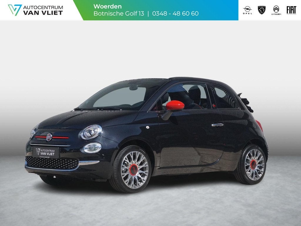 Fiat 500 C 1.0 Hybrid RED, Auto's, Fiat, 12 maanden, Stof, Euro 6, 4 stoelen