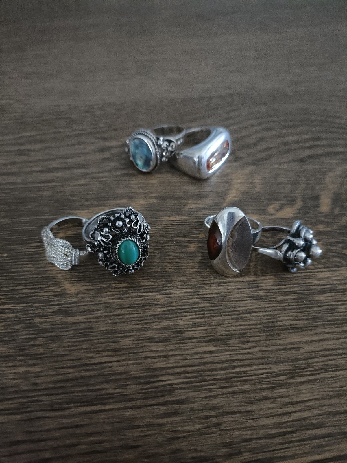Lot Partij Ringen Dames Vintage Antieke Zilver Zie Fotos, Verzenden, Zilver