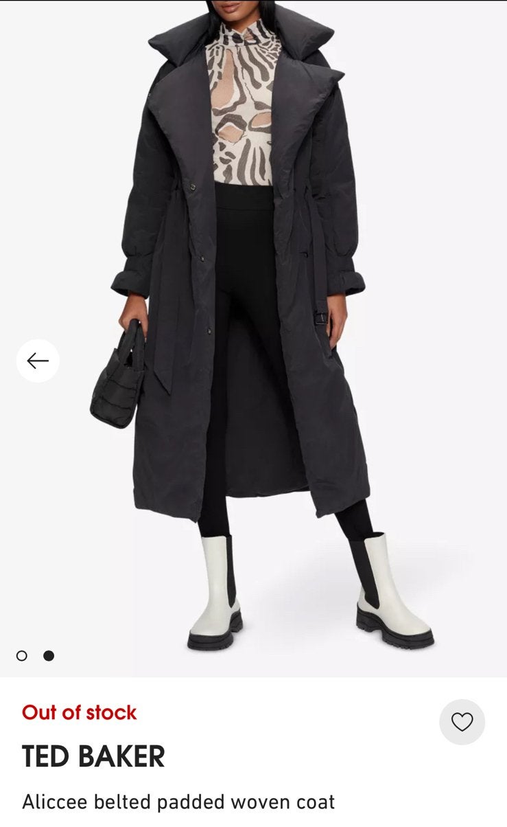 Ted Baker London Zwarte Lange Puffer jas maat M zgan, Ophalen of Verzenden, Zo goed als nieuw, Maat 38/40 (M), Zwart