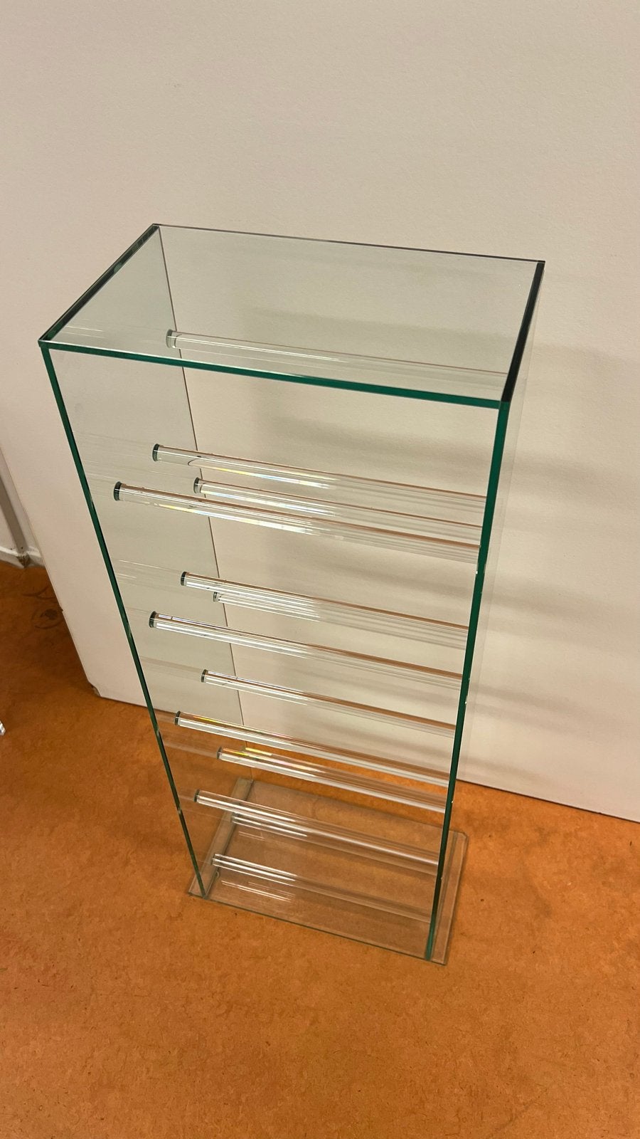 Glazen CD-rek, Huis en Inrichting, Woonaccessoires | Cd- en Dvd-rekken, Ophalen, 75 tot 150 discs, Cd's, Glas