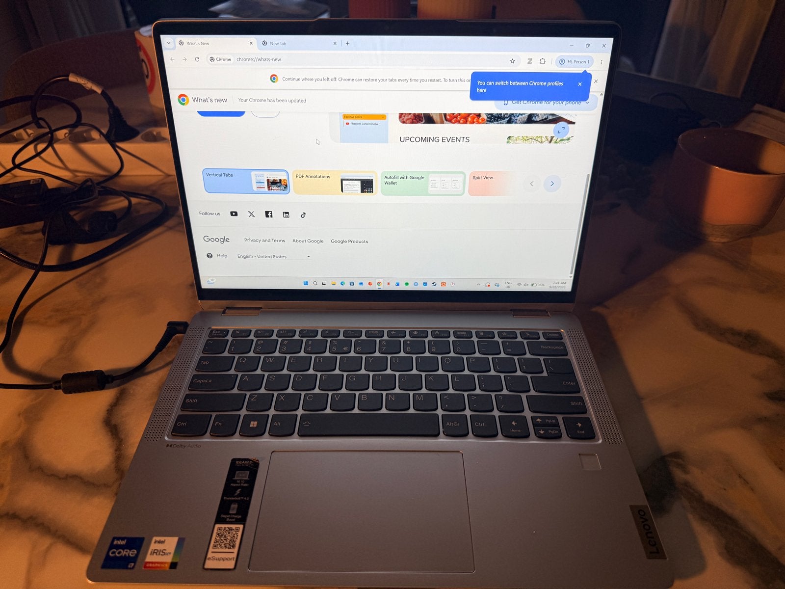 Lenovo IdeaPad Flex 5 14.7 inch,  i7, 16GB RAM, 512GB SSD, Met videokaart, 2 tot 3 Ghz, Qwerty, 14 inch