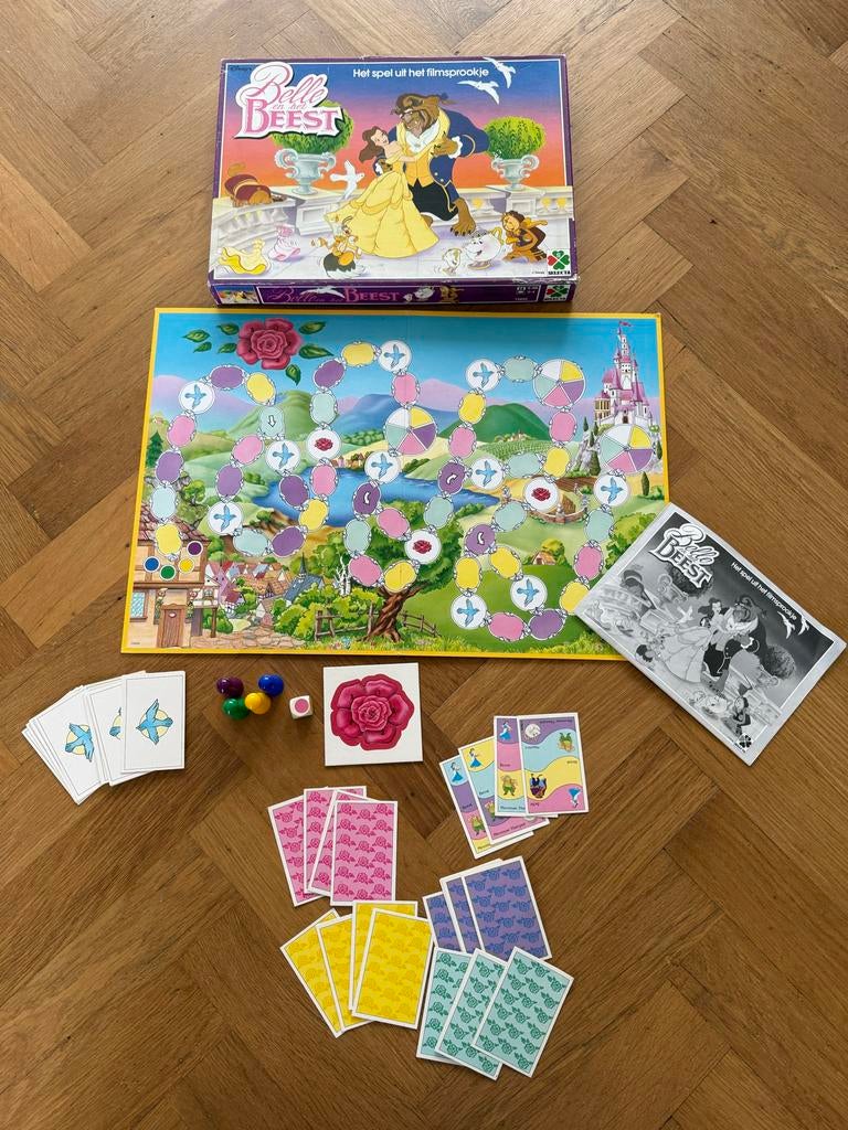 Jaren 90 Disney Belle en het Beest bordspel, Ophalen of Verzenden, Zo goed als nieuw