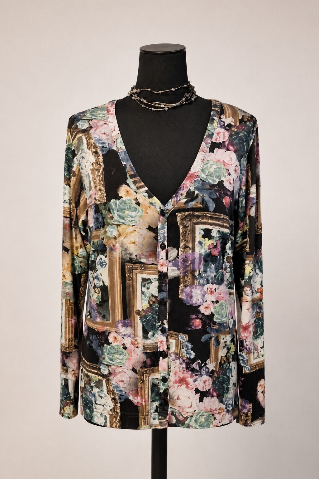 NED Viscose Stretch Vest Bloemenprint M WP55, Kleding | Dames, NED, Ophalen of Verzenden, Nieuw, Maat 38/40 (M)