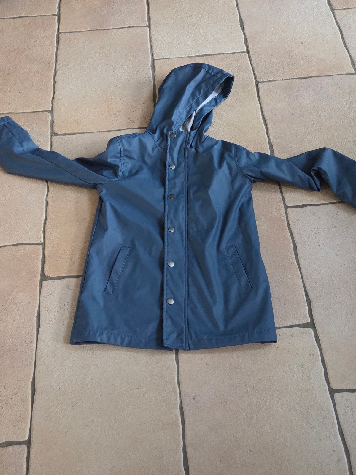 Hema regenjas blauw, maat 134/140, Gebruikt, Jongen of Meisje, Ophalen of Verzenden, Hema