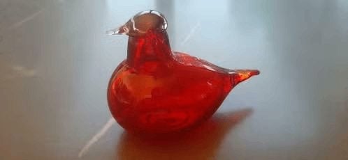 Originele Iittala Bird - Birds by Toikka - Rode Stern Vogel, Antiek en Kunst, Ophalen of Verzenden, Beeld, Glas, Gesigneerd