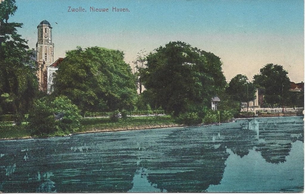 Zwolle (Ov.) Nieuwe Haven, Zicht op Peperbus, gelopen 1912, Ophalen of Verzenden, Voor 1920, Gelopen, Overijssel