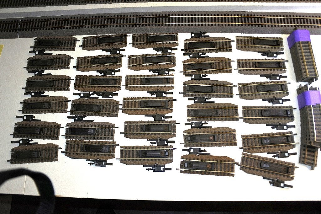 Fleischmann 30 maal 6116 ontkoppelrail + wat losse rails HO, Gebruikt, Gelijkstroom, Fleischmann, Rails