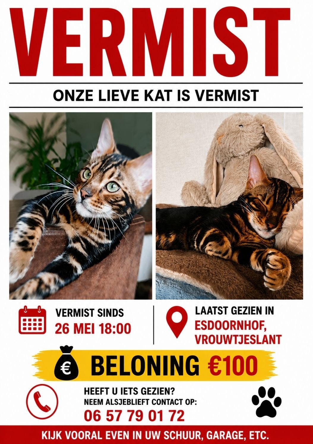 HELP! VERMIST OMGEVING NOOTDORP / DEN HAAG