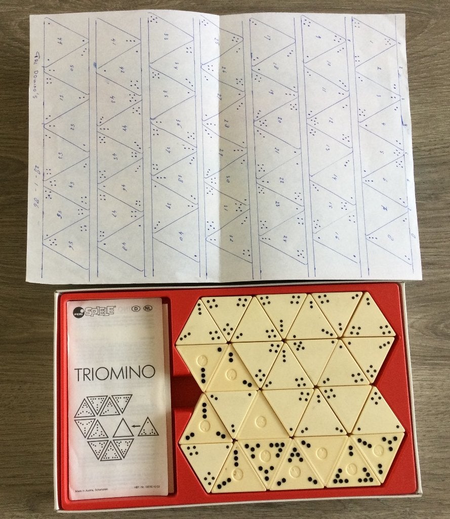 Triomino Super S - Het dominospel met driehoekige stenen, Een of twee spelers, Ophalen of Verzenden, Gebruikt, PERI Spiele