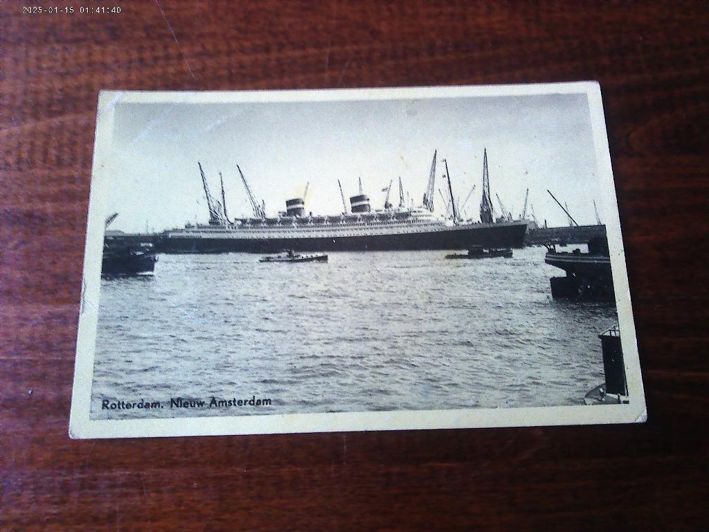 X33 - Rotterdam - Schip Nieuw Amsterdam - Mooi/Oud., Ophalen of Verzenden, 1940 tot 1960, Zuid-Holland