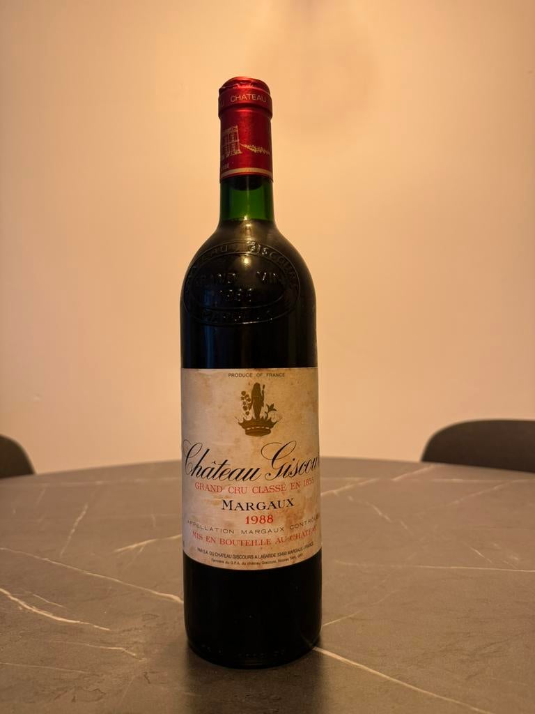 Château Giscours 1988 – Margaux Grand Cru Classé, Verzamelen, Wijnen, Ophalen of Verzenden, Zo goed als nieuw, Frankrijk, Rode wijn