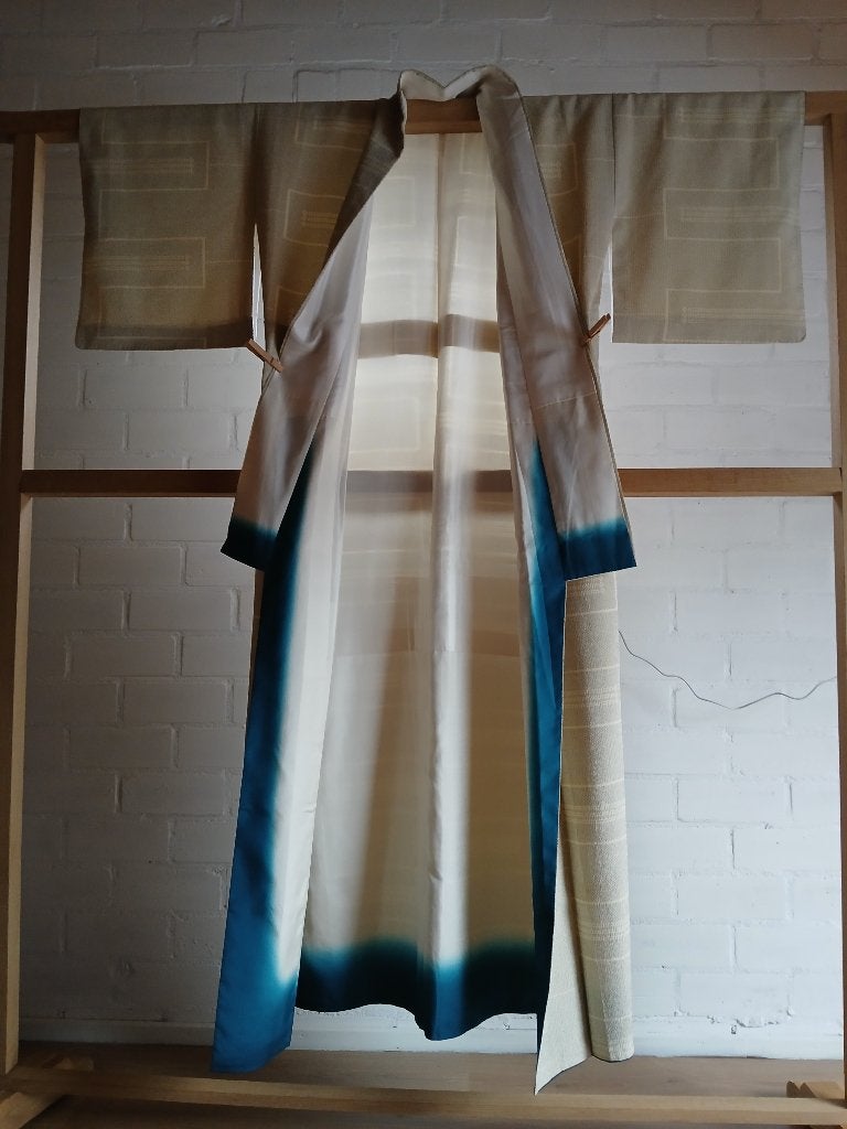 Traditionele Japanse Kimono white gray, Ophalen of Verzenden