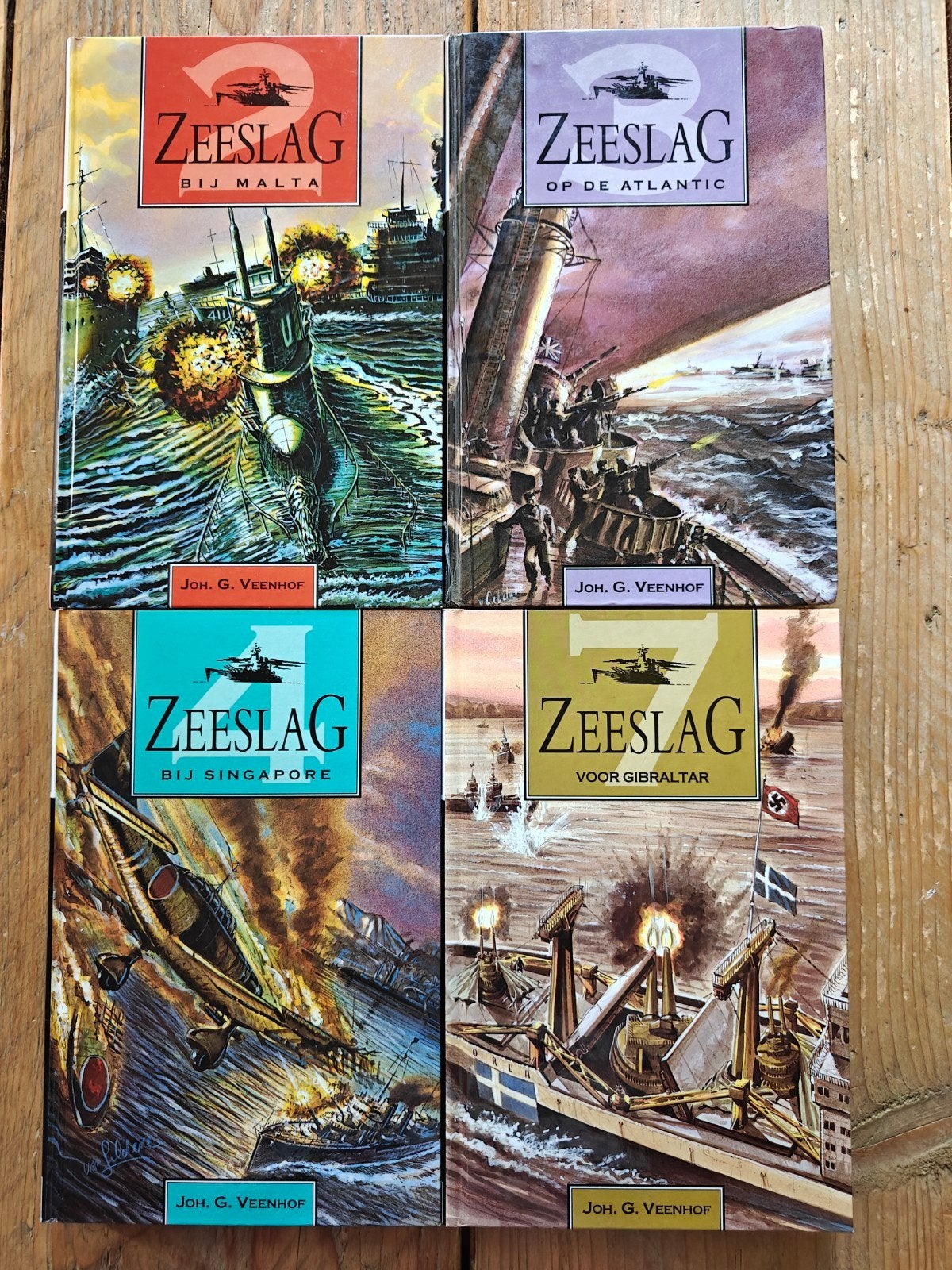 4 Boeken van de serie: Zeeslag., Ophalen of Verzenden, Zo goed als nieuw