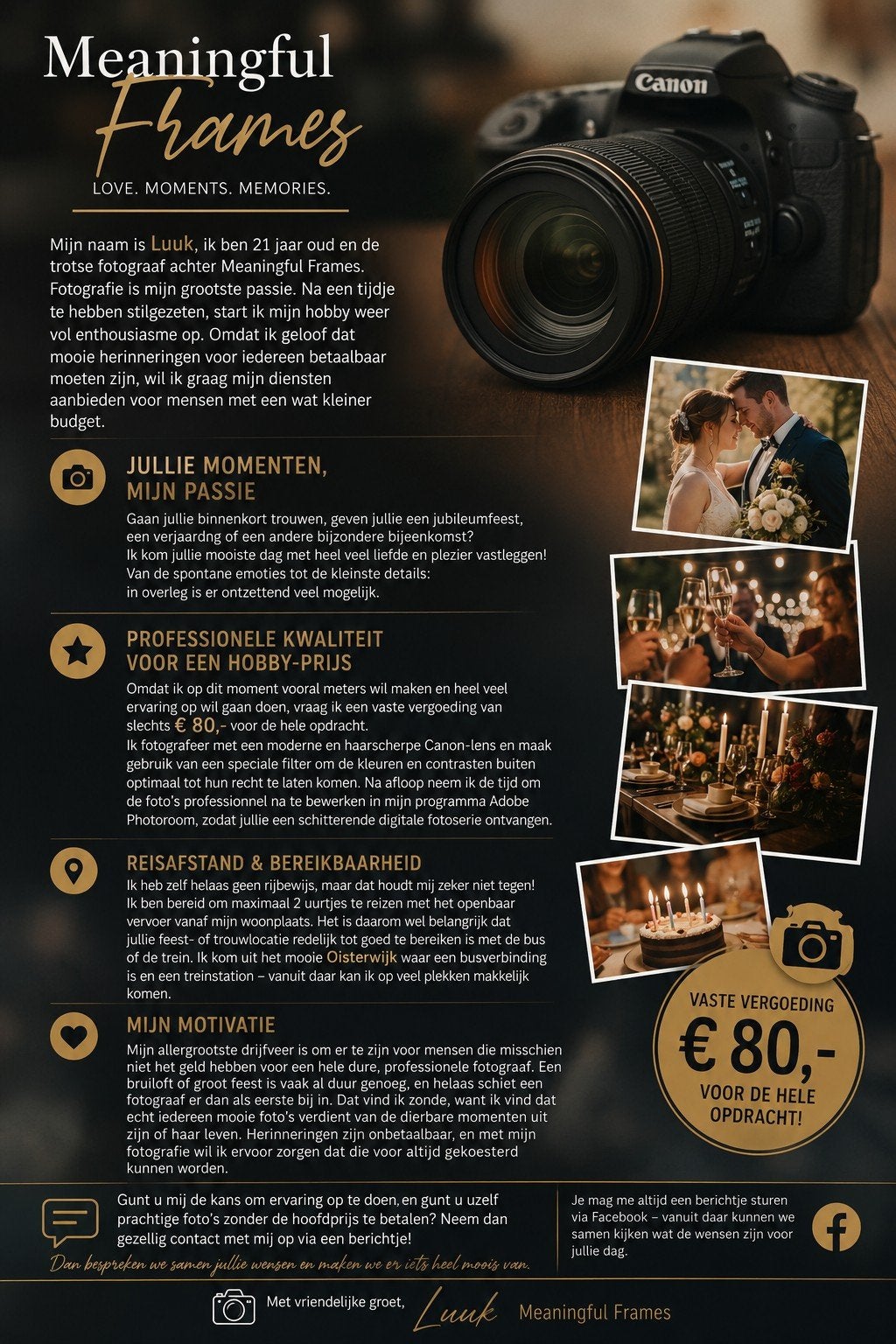 Hobbyfotograaf gezocht?, Ophalen of Verzenden