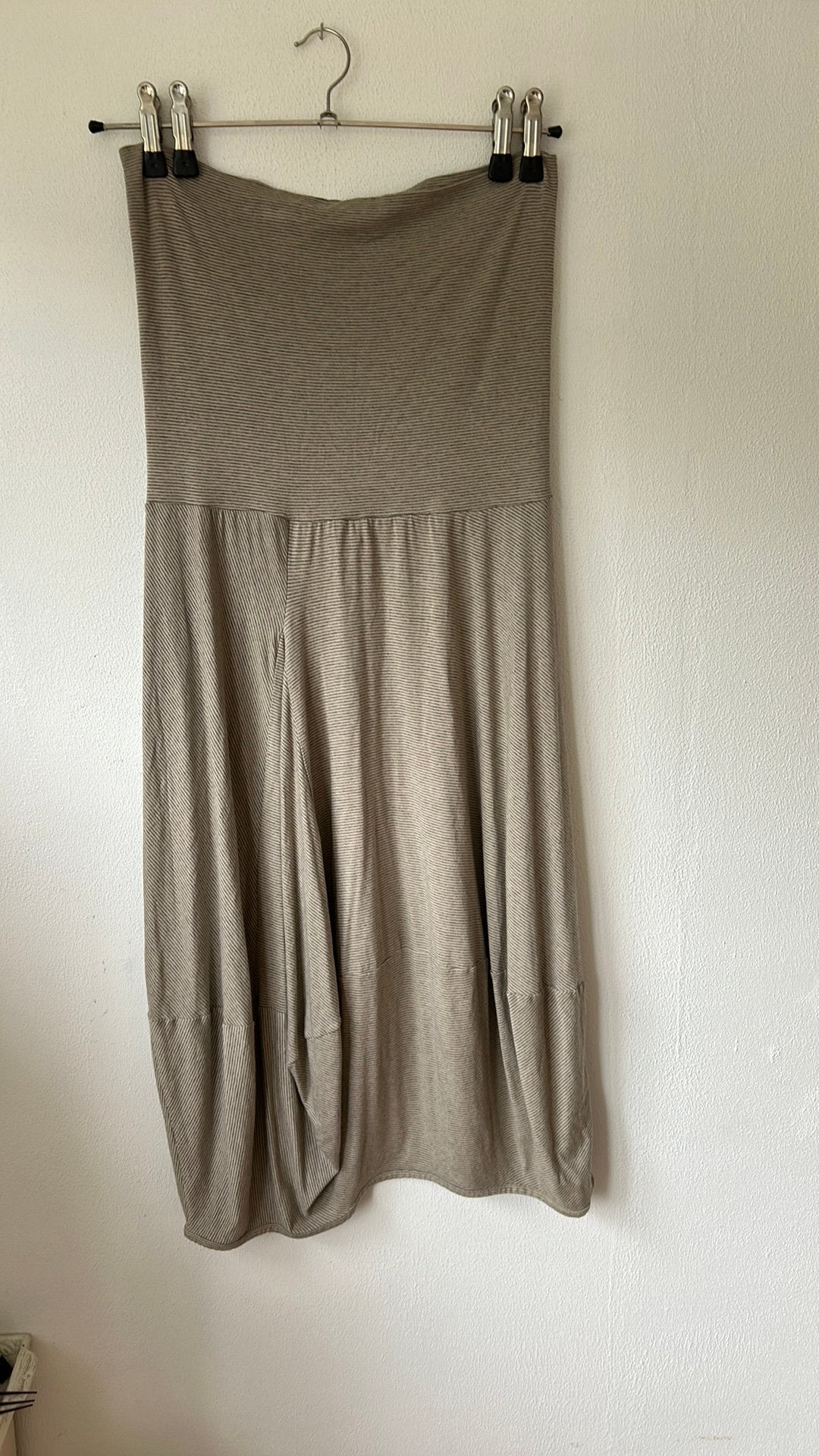 OSKA rok regular 2 groen streepje tricot stof, Maat 46/48 (XL) of groter, Ophalen of Verzenden, Zo goed als nieuw, Onder de knie