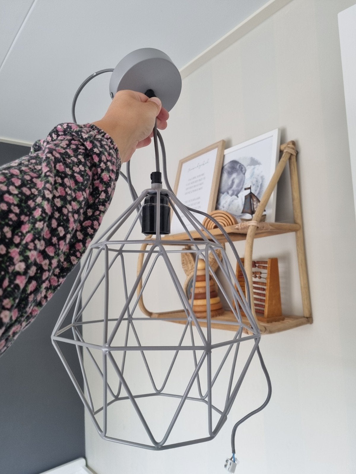 Grijze lamp, Ophalen, Zo goed als nieuw, Rond