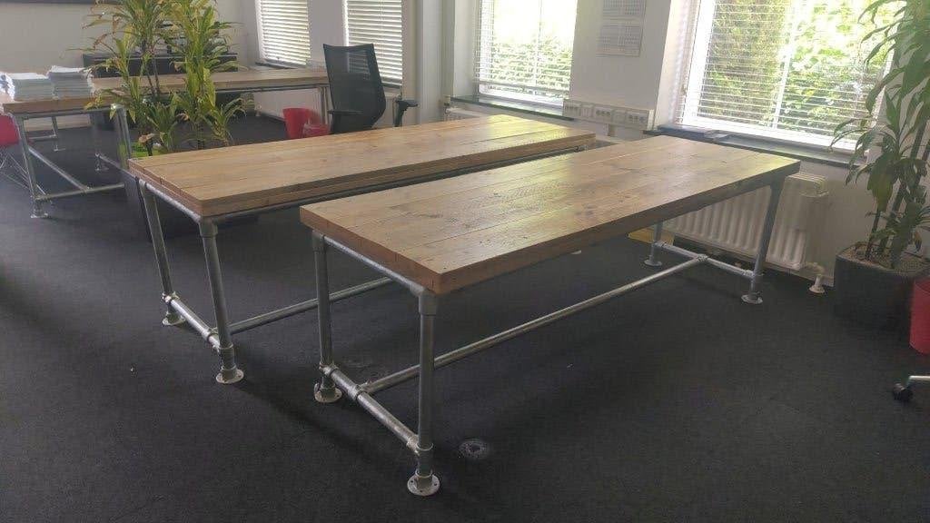 Steigerhout Bureau, Huis en Inrichting, Bureaus, Zo goed als nieuw, Overige merken, Industrieel, Hout, Meerkleurig, Ophalen