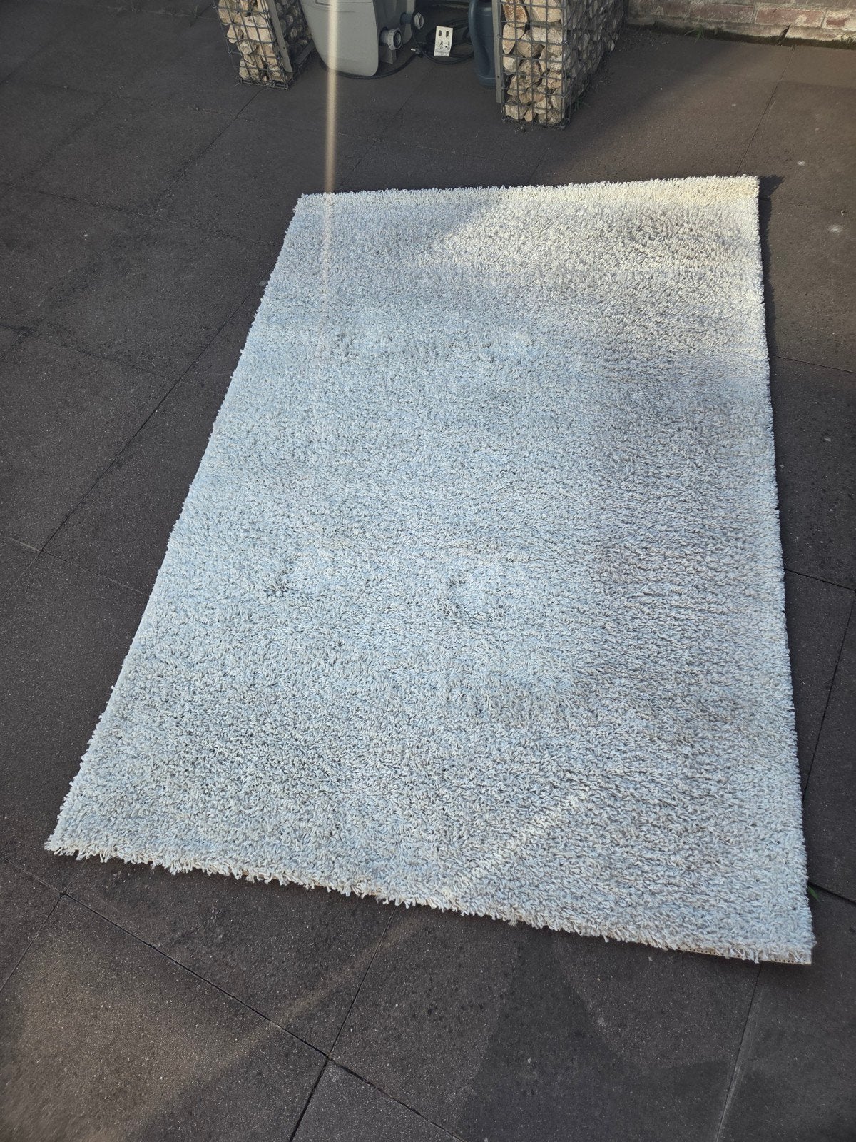 Witte vloerkleed, Ophalen, 100 tot 150 cm, Modern, Hoogpolig, Wit