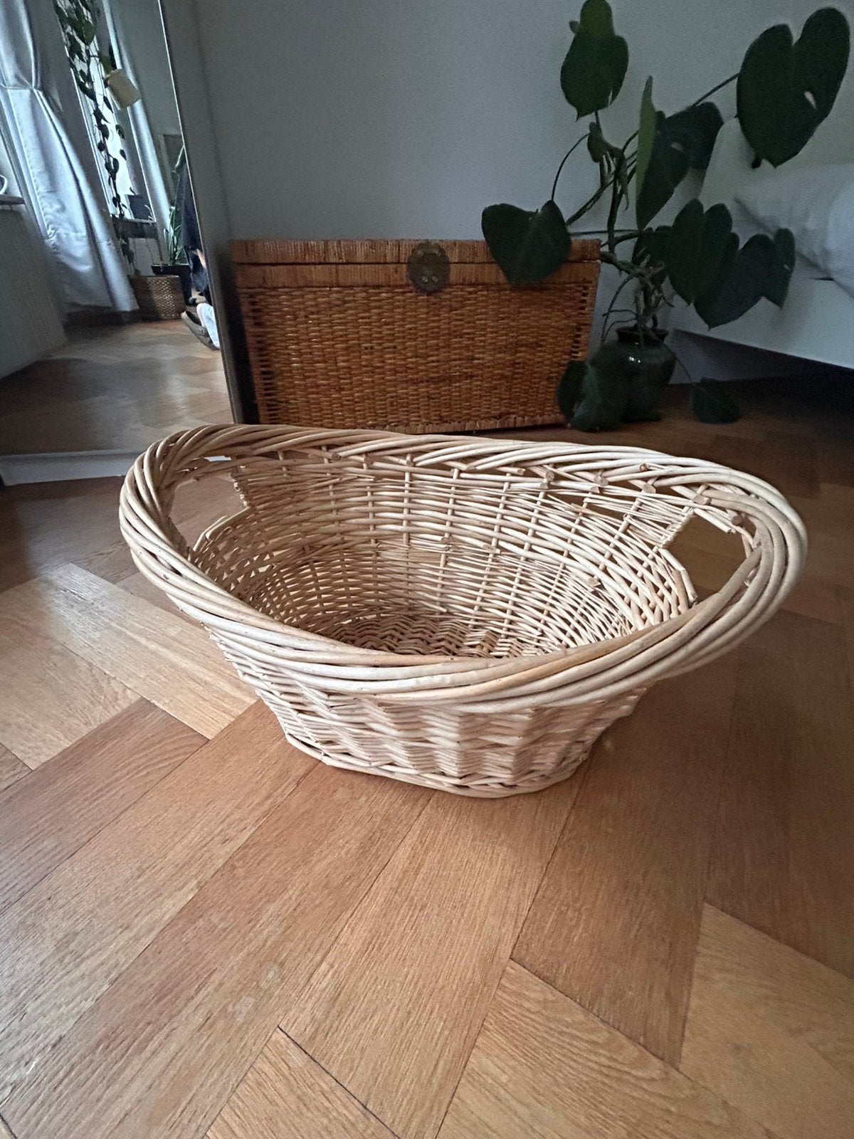 Rotan rieten mand, Ophalen, Zo goed als nieuw, Rechthoekig, Riet