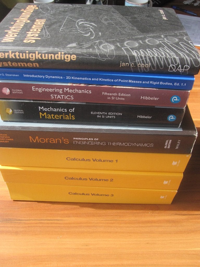 Eerstejaars boeken werktuigbouwkunde TU Delft, Boeken, Studieboeken en Cursussen, Ophalen, Beta, Gelezen, WO