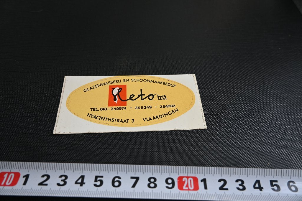 sticker Vlaardingen HETO bv Glazenwasserij Schoonmaakbedrijf, Ophalen, Zo goed als nieuw