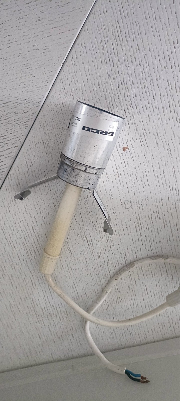 Vintage ERCO lampenhouder met fitting, Ophalen of Verzenden