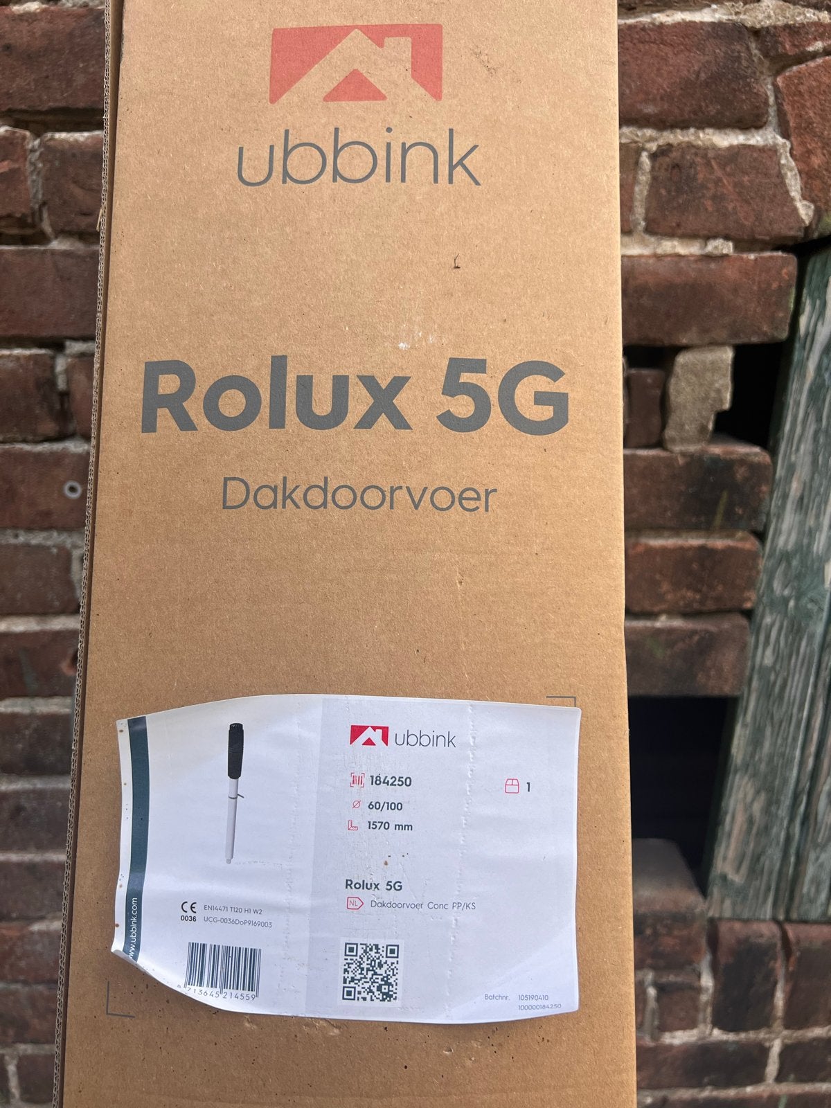 Ubbink Rolux 5G Dakdoorvoer - Nieuw in doos, Doe-het-zelf en Verbouw, Ophalen, Overige materialen, Overige typen, Nieuw