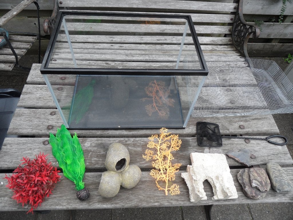 aquarium 28x44 met incl. decoratie, Dieren en Toebehoren, Ophalen, Zo goed als nieuw