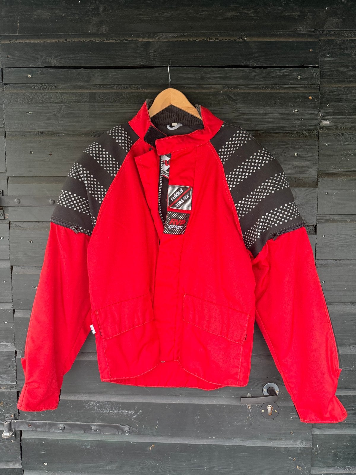 Vintage Rukka Gore-Tex Kevlar Motorjas maat 50 - Rood/Zwart, Motoren, Kleding | Motorkleding, Ophalen of Verzenden, Tweedehands