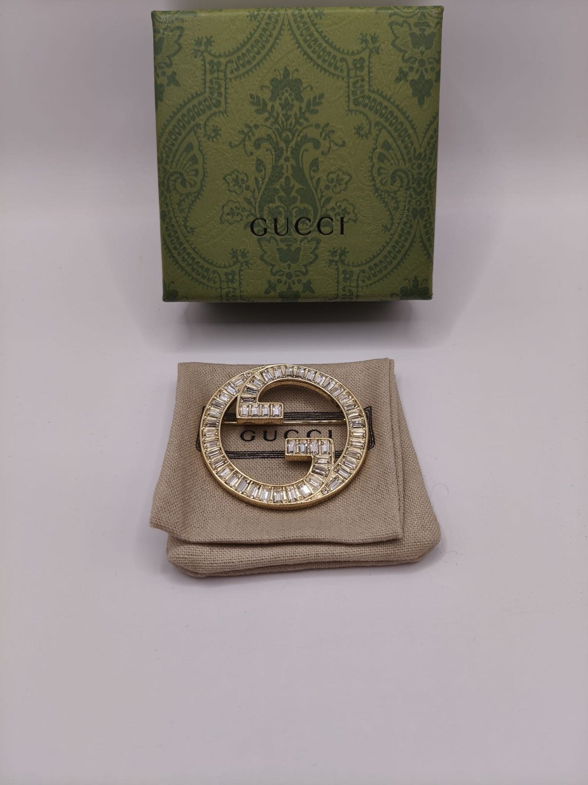 Gucci GG Broche met Kristallen - Zo Goed als Nieuw, Sieraden, Tassen en Uiterlijk, Broches, Met kristal, Overige materialen, 4 tot 7 cm
