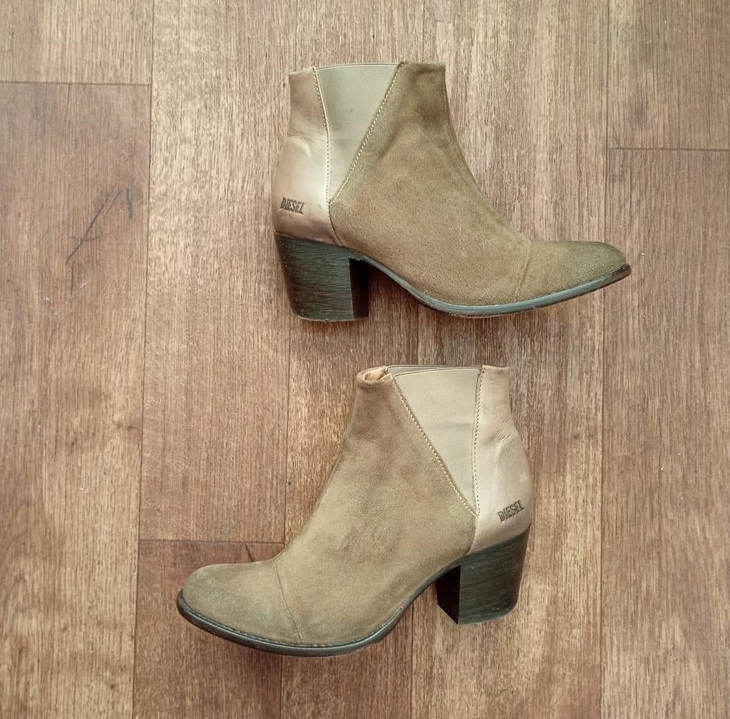 Diesel leren laarsjes , maat 38 , 1x aangehad, Kleding | Dames, Ophalen of Verzenden, Zo goed als nieuw, Zwart